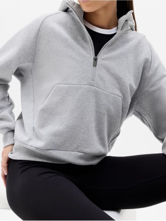 Athleta Other - Athleta Women’s Grey Heather Forever Fleece 1/2 Zip Hoodie Medium